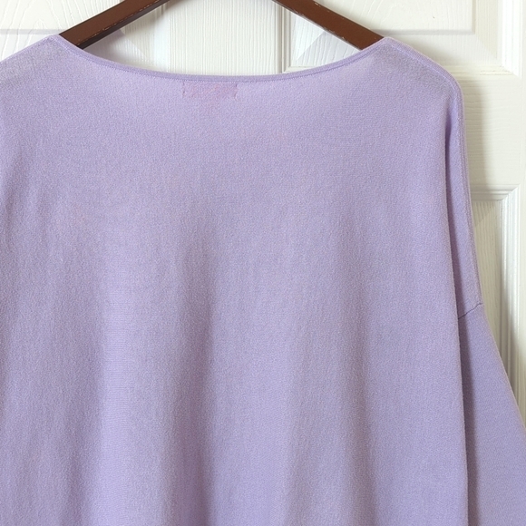 Lilly Pulitzer Elba Light Oversized Boat Neck Quarter Sleeve Sweater Lilac M - Picture 12 of 13